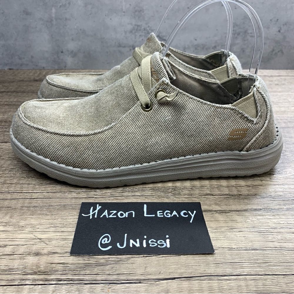 ‎Skechers~Youth Boy’s~”Melson Raymon”~Casual Taupe Low Sneakers~Size 5